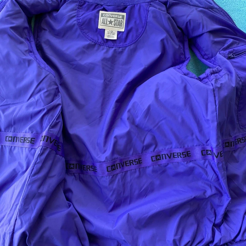 Converse All Star Youth Puffer 10-12‎ Unisex Full Zip Vest Jacket Purple Solid